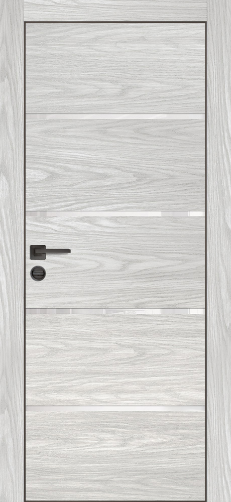 Фото Межкомнатная дверь PX-17 черная кромка с 4-х ст. Дуб скай бежевый