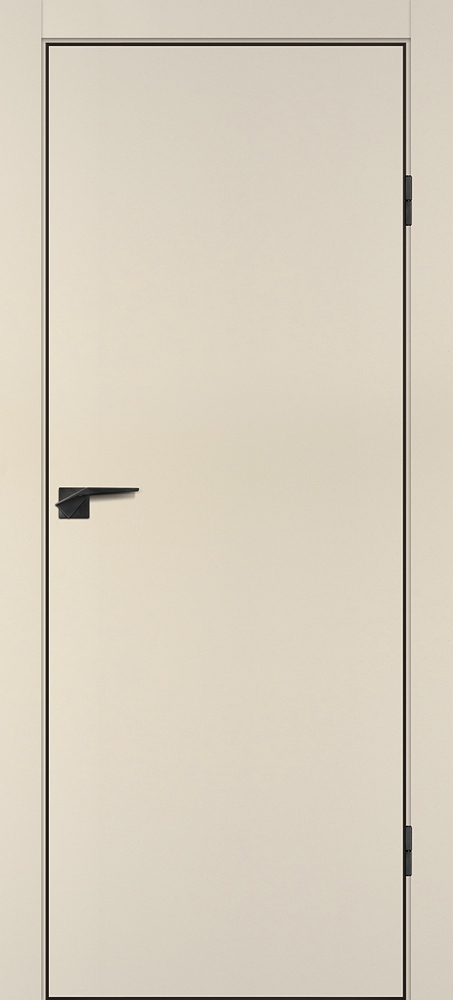 Фото Межкомнатная дверь P-1 кромка ABS черная c 4-х ст. Бежевый матовый