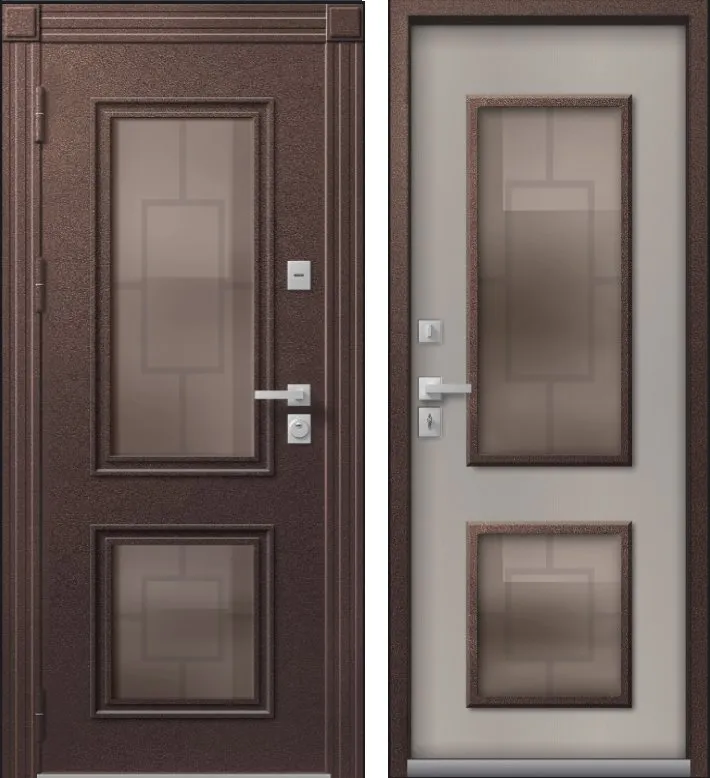 Дверь Термо Premium 1 Шоколадный Муар - Кашемир Грей DIS007383