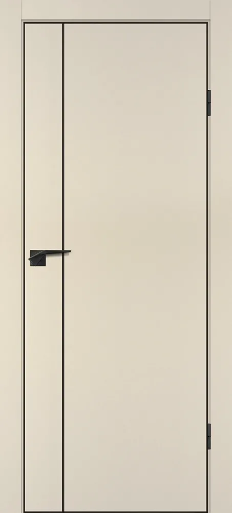 Фото Межкомнатная дверь P-21  черный молдинг PET,  кромка ABS черная c 4-х ст. Бежевый матовый